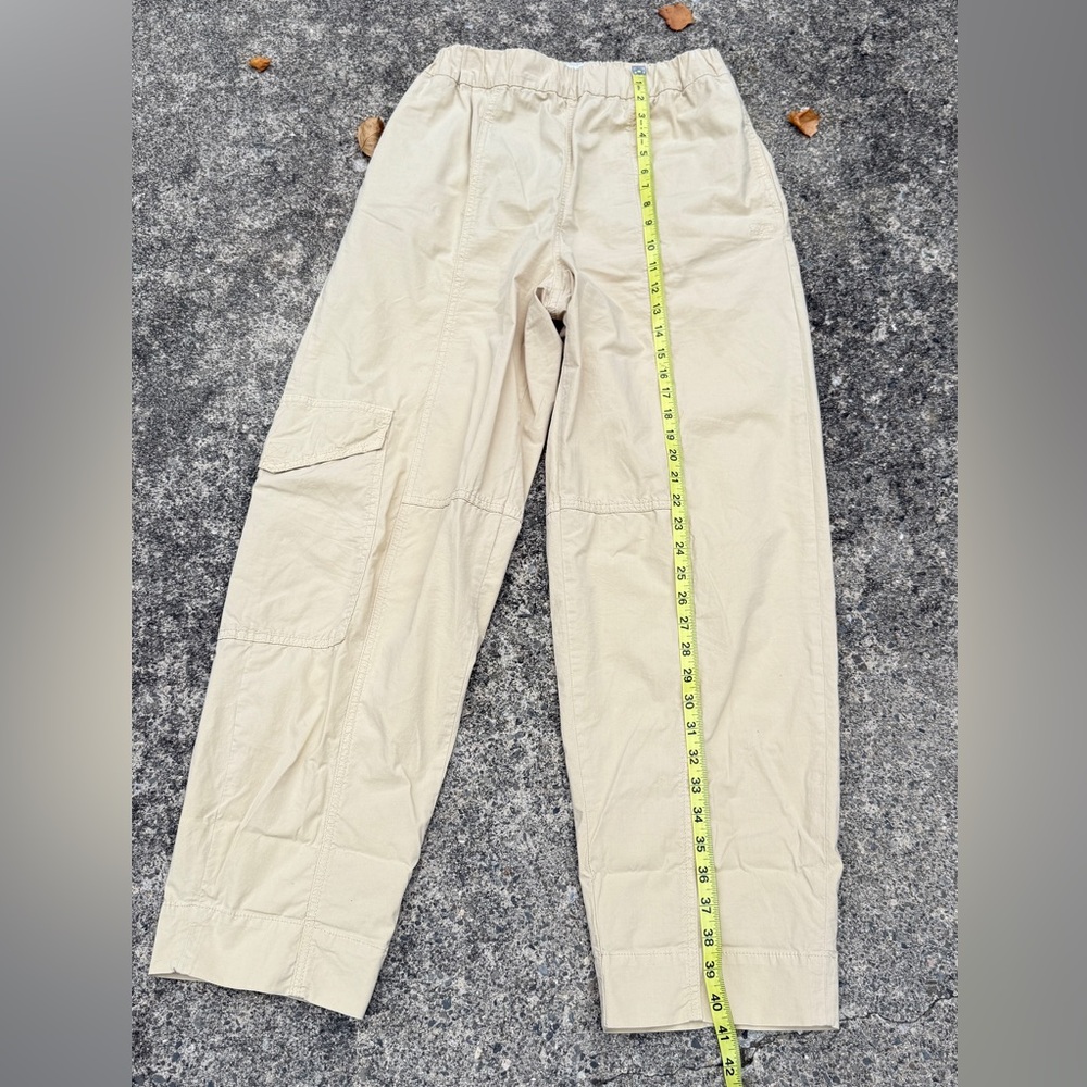 GANNI Washed Canvas Elasticated Curve Pants in Pale Khaki size 38 - Picture 10 of 12